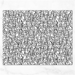 Elio s Shirt Faces In Black Outlines On White Rectangular Jigsaw Puzzl by PodArtist