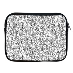 Elio s Shirt Faces In Black Outlines On White Apple Ipad 2/3/4 Zipper Cases by PodArtist