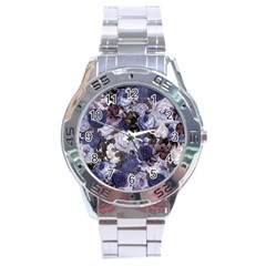 Rose Bushes Blue Stainless Steel Analogue Watch by snowwhitegirl