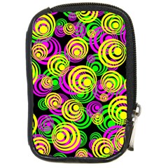 Bright Yellow Pink And Green Neon Circles Compact Camera Cases by PodArtist