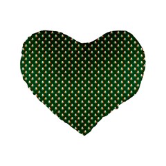 Irish Flag Green White Orange On Green St  Patrick s Day Ireland Standard 16  Premium Heart Shape Cushions by PodArtist