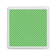 White Heart-shaped Clover On Green St  Patrick s Day Memory Card Reader (square)  by PodArtist