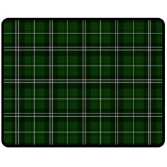 Green Plaid Pattern Double Sided Fleece Blanket (medium)  by Valentinaart