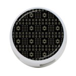 Dark Ethnic Stars Motif Pattern 4-Port USB Hub (Two Sides)  Back
