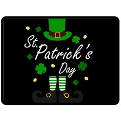 St Patricks Leprechaun Double Sided Fleece Blanket (large)  by Valentinaart