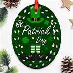 St Patricks Leprechaun Oval Filigree Ornament (Two Sides) Front
