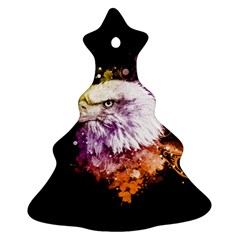 Awesome Eagle With Flowers Christmas Tree Ornament (two Sides) by FantasyWorld7