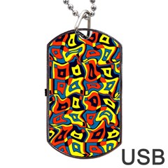 Pattern-3 Dog Tag Usb Flash (one Side) by ArtworkByPatrick