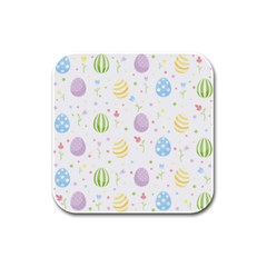 Easter Pattern Rubber Square Coaster (4 Pack)  by Valentinaart