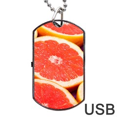 Grapefruit 1 Dog Tag Usb Flash (one Side) by trendistuff