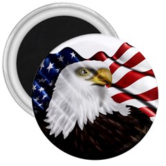 American Eagle Flag Sticker Symbol Of The Americans 3  Magnets by Sapixe