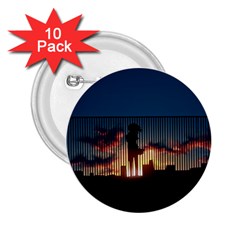 Art Sunset Anime Afternoon 2 25  Buttons (10 Pack)  by Sapixe