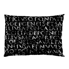 Antique Roman Typographic Pattern Pillow Case by dflcprints