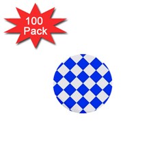 Blue White Diamonds Seamless 1  Mini Buttons (100 Pack)  by Sapixe