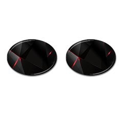Black Light Dark Figures Cufflinks (oval) by Sapixe