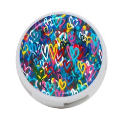 Graffiti Hearts Street Art Spray Paint Rad 4-port Usb Hub (one Side) by genx