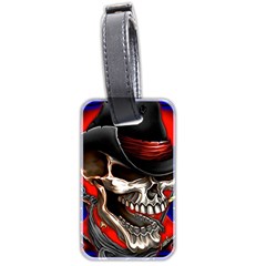Confederate Flag Usa America United States Csa Civil War Rebel Dixie Military Poster Skull Luggage Tags (two Sides) by Sapixe