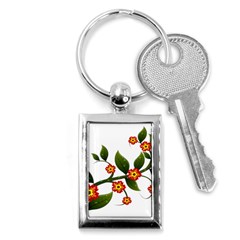 Flower Branch Nature Leaves Plant Key Chains (rectangle)  by Nexatart