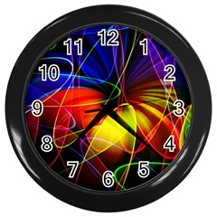 Fractal Pattern Abstract Chaos Wall Clocks (black) by Nexatart