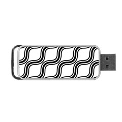 Diagonal Pattern Background Black And White Portable Usb Flash (one Side) by Sapixe