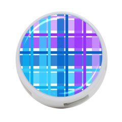 Gingham Pattern Blue Purple Shades 4-port Usb Hub (one Side) by Sapixe