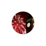 Fireworks Explode Behind The Houses Of Parliament And Big Ben On The River Thames During New Year’s Golf Ball Marker (4 pack) Front