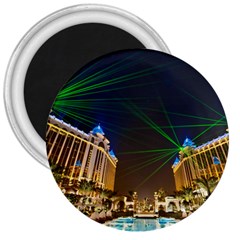Galaxy Hotel Macau Cotai Laser Beams At Night 3  Magnets by Sapixe
