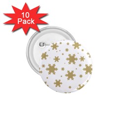 Gold Snow Flakes Snow Flake Pattern 1 75  Buttons (10 Pack) by Sapixe