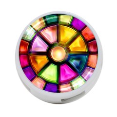 Glass Colorful Stained Glass 4-port Usb Hub (one Side) by Sapixe