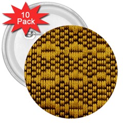 Golden Pattern Fabric 3  Buttons (10 Pack)  by Sapixe