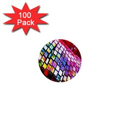 Multicolor Wall Mosaic 1  Mini Buttons (100 Pack)  by Sapixe