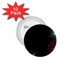 Neon Flowers And Swirls Abstract 1 75  Buttons (10 Pack) by Sapixe