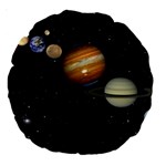 Outer Space Planets Solar System Large 18  Premium Round Cushions Front