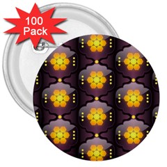 Pattern Background Yellow Bright 3  Buttons (100 Pack)  by Sapixe
