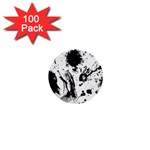 Pattern Color Painting Dab Black 1  Mini Buttons (100 pack)  Front