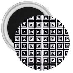 Seamless Pattern Background Black And White 3  Magnets by Sapixe