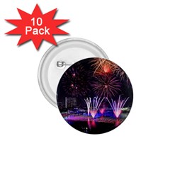 Singapore The Happy New Year Hotel Celebration Laser Light Fireworks Marina Bay 1 75  Buttons (10 Pack) by Sapixe