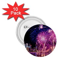 Singapore New Years Eve Holiday Fireworks City At Night 1 75  Buttons (10 Pack) by Sapixe