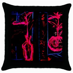 Calligraphy Throw Pillow Case (black) by bestdesignintheworld