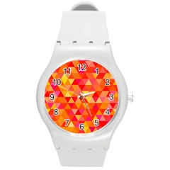 Triangle Tile Mosaic Pattern Round Plastic Sport Watch (m) by Sapixe