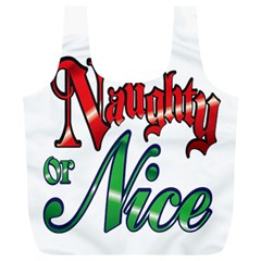 Vintage Christmas Naughty Or Nice Full Print Recycle Bags (l)  by Sapixe