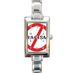 No Racism Rectangle Italian Charm Watch by demongstore