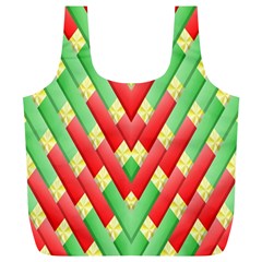 Christmas Geometric 3d Design Full Print Recycle Bags (l)  by Sapixe
