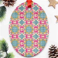 Christmas Holidays Seamless Pattern Oval Ornament (two Sides) by Sapixe