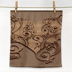 Wood Sculpt Carved Background Face Towel by Sapixe