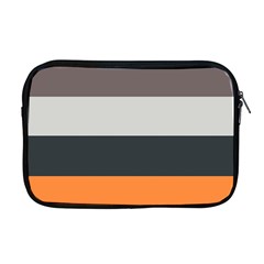 Orange Sand Charcoal Stripes Pattern Striped Elegant Apple Macbook Pro 17  Zipper Case by yoursparklingshop