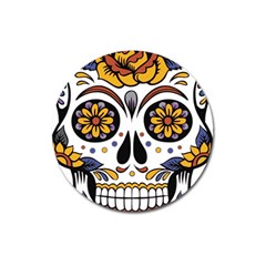 Sugar Skull Magnet 3  (round) by StarvingArtisan