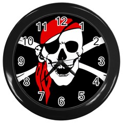 Pirate Skull Wall Clocks (black) by StarvingArtisan