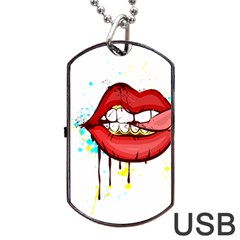 Bit Your Tongue Dog Tag Usb Flash (one Side) by StarvingArtisan