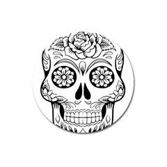Sugar Skull Magnet 3  (round) by StarvingArtisan
